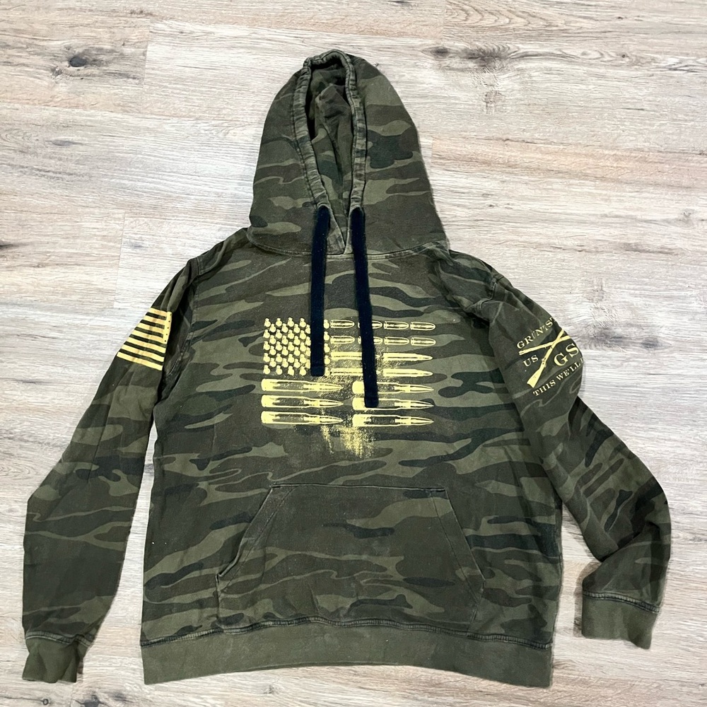 Grunt Style Camouflage Hoodie with Gold Details